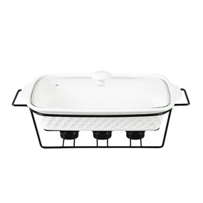 Марміт прямокутний 1,8л 35см кераміка скляна кришка + метал.підставка MR-11459-73 Maestro