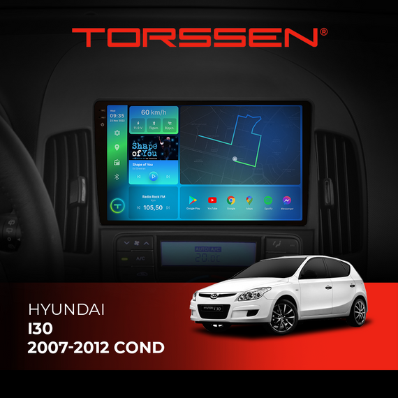 Штатна магнітола Torssen 2K Hyundai i30 2007-2012 cond F96128 4G Carplay DSP