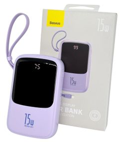 Power Bank 10000 mAh 15 W BASEUS реальна ємність з кабелем зовнішній акумулятор павербанк