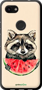 Чохол на Google Pixel 3a Єнотик з кавуном "4605b-1700-2448"