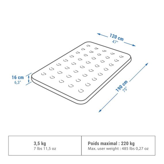 Матрац Air Basic для кемпінгу 120 см на 2 особи - One Size | Зображення 1