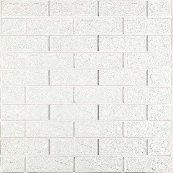3D панель самоклеюча цегла Біла 700х770х3мм (001-3) SW-00000174