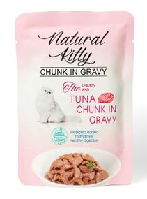 Вологий корм для котів з куркою та тунцем Natural Kitty Chunk In Gravy Chicken With Tuna, 85 гр