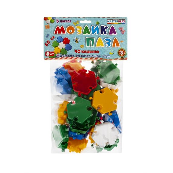 Дитяча мозаїка-пазл №3 1-144, 40 деталей Ø60мм | Зображення 2