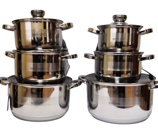 Набор кастрюль с крышками Bohmann BH 1275 N набор кухонный 12 предметов посуда для кухни | Зображення 2