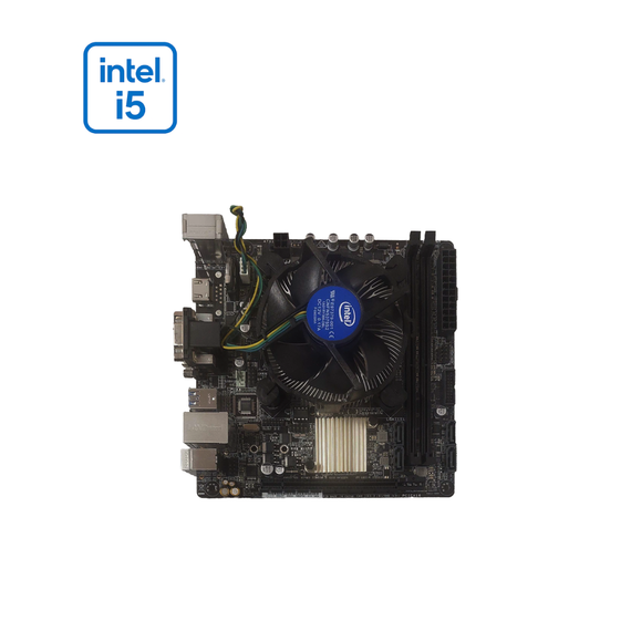 Комплект: материнская плата Asus H110I-PLUS / Intel Core i5-7400 (4 ядра по 3.0 - 3.5 GHz) / Intel HD Graphics 630 / Socket LGA1151 / Кулер б/у