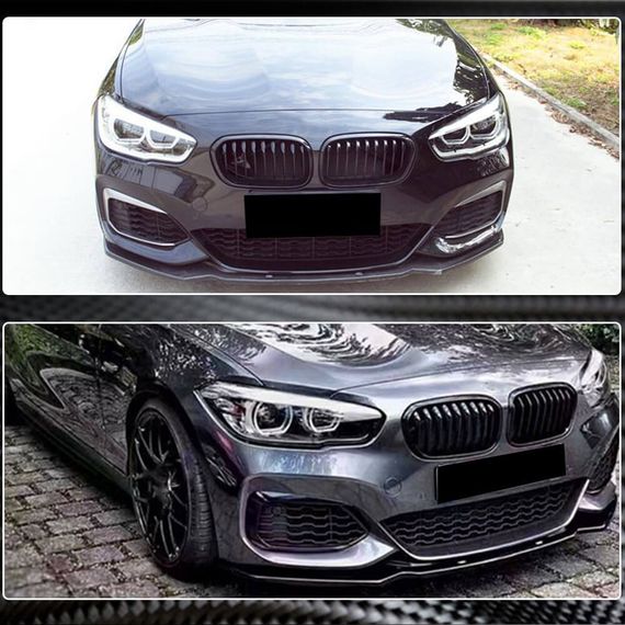 Накладка на передній бампер Lip V1 (для M-Sport 2015-2019, Карбон) для BMW 1 серія F20/21 рр | Зображення 2