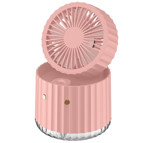 Настільний вентилятор Rapid Cooling 3in1 з водяним охолодженням і підсвічуванням 1200 mAh Pink