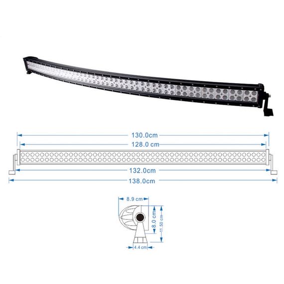 LED-балка 300W заокруглена (3W х 100) 20000 Lm світлодіодний прожектор | Зображення 4