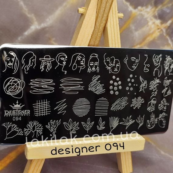 Пластина 094 для стемпінгу Designer Professional (12х6см)