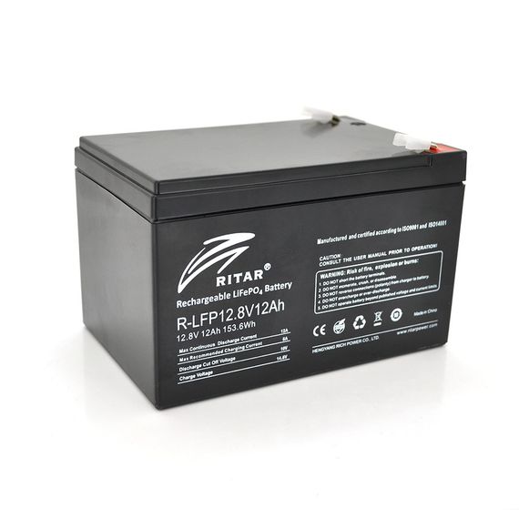 Аккумуляторная батарея Ritar LiFePO4 12,8V 12Ah 153,6Wh BMS6A@4S ( 150 x 98 x 95 (100) Q6