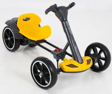 Дитячий електрокарт Spoko SP-V17 6V 4,5Ah з пультом жовтий для дітей 3-8 років (42412108) | Зображення 2