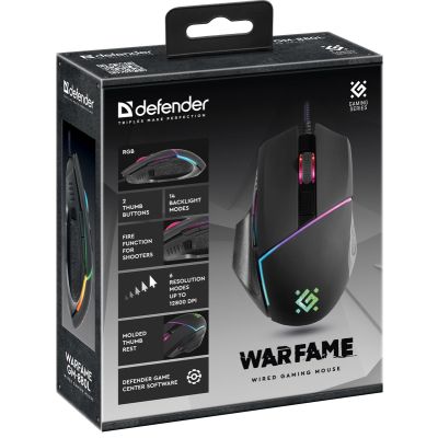 Мышка Defender Warfame GM-880L USB Black (52880) | Зображення 3