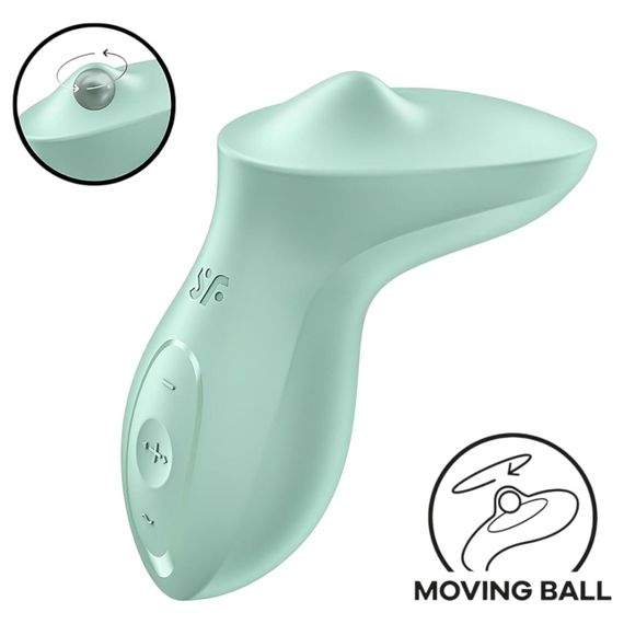 Вибратор для клитора с жемчужной стимуляцией Satisfyer Exciterrr Mint, 2 независимых мотора sexstyle