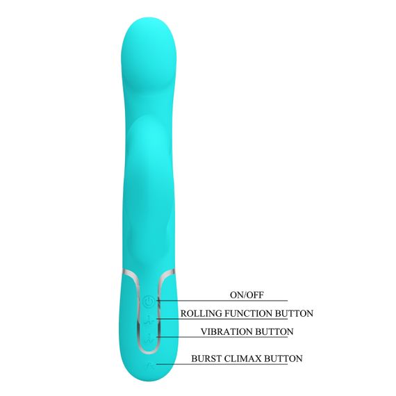 Вібромасажер із поступальним рухом серії Pretty Love - Falin Twinkled Tenderness Green 7 vibration functions 4 rolling Sex Aura | Зображення 9