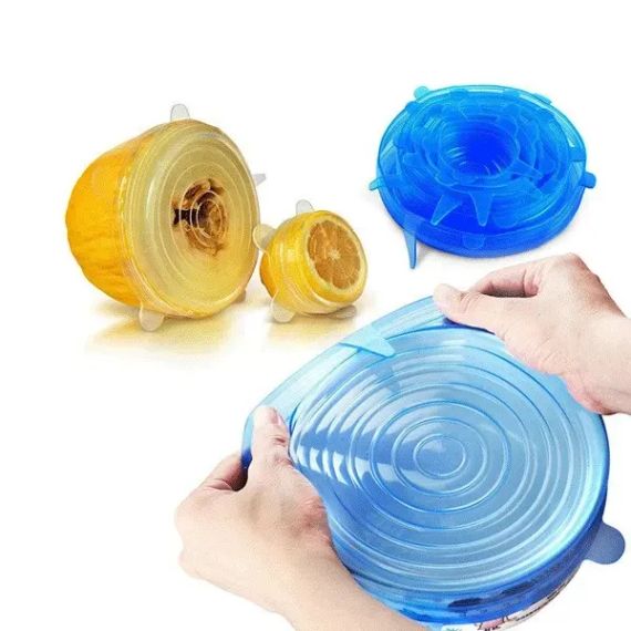 Набір силіконових кришок, плівок для зберігання продуктів Silicon Lids 6 штук | Зображення 2