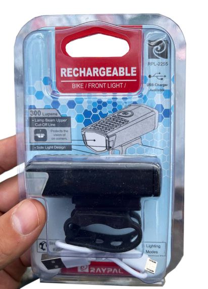Вело фара Raypal RPL-2255 велосипедный аккумуляторный водонепроницаемый фонарь USB 300 Lumens 800 mAh | Зображення 4