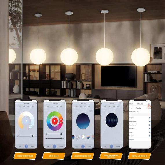 LED Светодиодная Люстра подвесной светильник FUYO регулируемая яркост RGB смена цветов управление пультом WiFi | Зображення 3