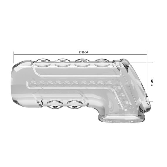 Стимулирующая насадка на пенис Pretty Love - Penis Sleeve Long Clear, BI-026267M sexstyle | Зображення 6