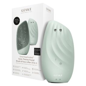Очищувальна щітка для обличчя GESKE Sonic Thermo Facial Brush&Face-Lifter 8в1 green