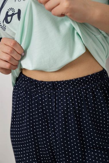 Пижама женская с принтом  -уценка, цвет мятный, 243R2113-U-10 | Зображення 4