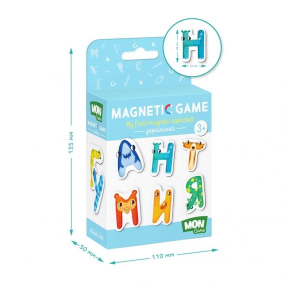 Детский набор магнитов "Магнитные буквы. Украинский" Mon Game 200211 | Зображення 2