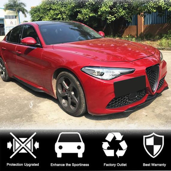 Накладка на передний бампер Lip (для Sport, Карбон) для Alfa Romeo Giulia 2016-2022 гг | Зображення 3