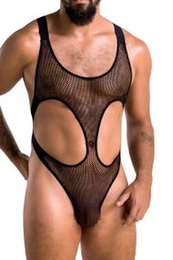 Мужское сетчатое боди Passion 040 LEON XXL/XXXL Black, сетка, резинки sexstyle