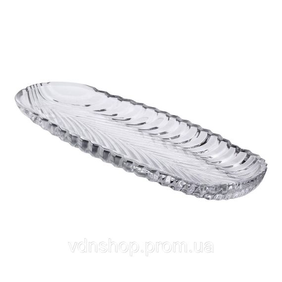 Блюдо сервірувальне 39х13.5х2.5 см скляне для закусок канапе фруктів HP-YH-13 | Зображення 1