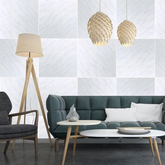 Декоративна ПВХ плита білий мармур 600*600*3mm (S) SW-00001620 | Зображення 5