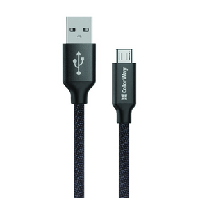 Кабель USB MicroUSB ColorWay CW-CBUM002-BK 2,1А 1м чорний