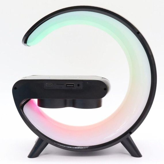 Розумний світильник-нічник з бездротовою зарядкою та Bluetooth колонкою, G11 Smart Light, Черный / Настільна смарт лампа | Зображення 8