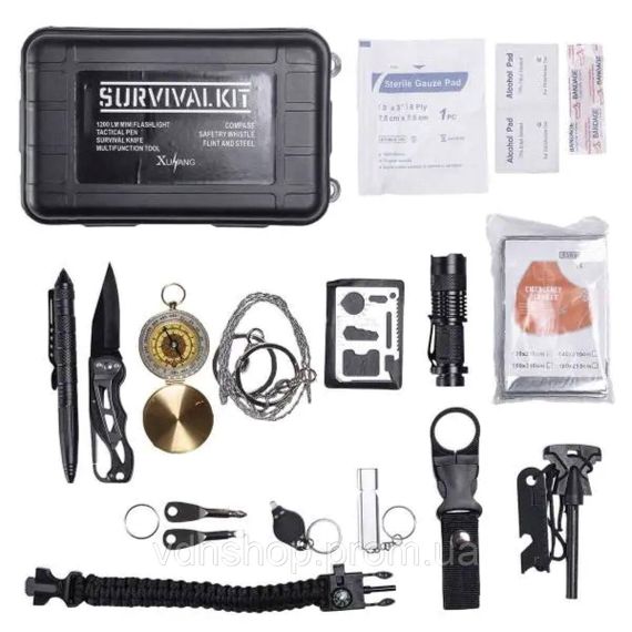 Туристический набор для выживания в пластиковом чехле 18х11х5 см походный набор инструментов для кемпинга Lugi HP-D-2