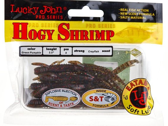 Виброхвосты съедоб. искусст. LJ Лаки Джон Pro Series HOGY SHRIMP 3.5in (08.90)/PA03 5шт. | Зображення 1