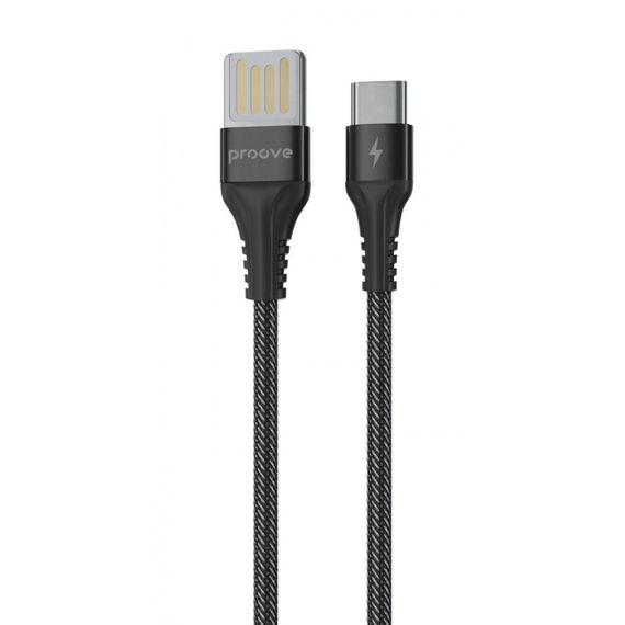 Кабель Proove Double Way Weft Type-C 2.4A (1m), Черный, 1.0 м