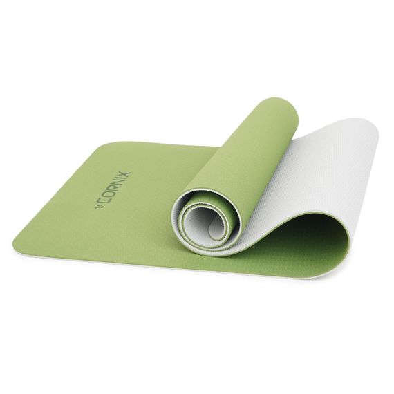 Килимок спортивний Cornix TPE 183 x 61 x 0.6 см для йоги та фітнесу XR-0008 Green/Grey | Зображення 3