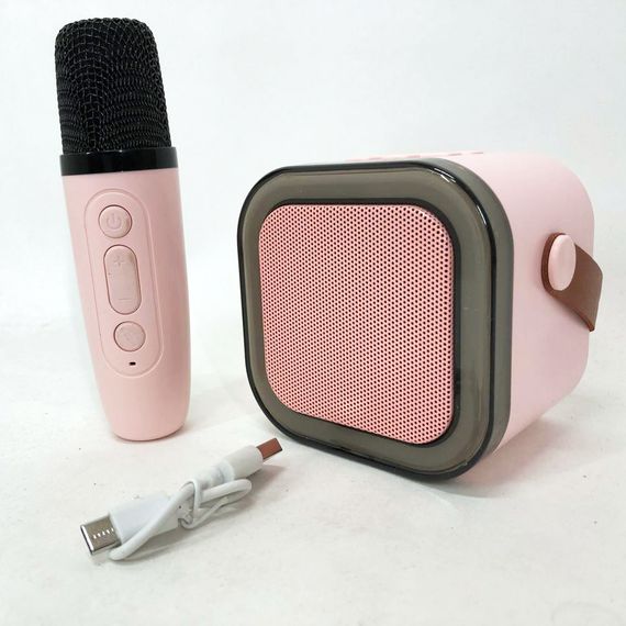 Портативна колонка з караоке мікрофоном та RGB підсвічуванням K12 10W Bluetooth. Колір: рожевий | Зображення 7