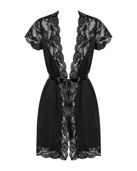 Халат Obsessive 810-PEI-1 peignoir Черный 2XL/3XL | Зображення 2