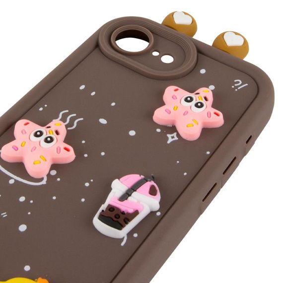 Чехол TPU Toys Case with Ears для Apple iPhone 16e (6.1") Brown | Зображення 3