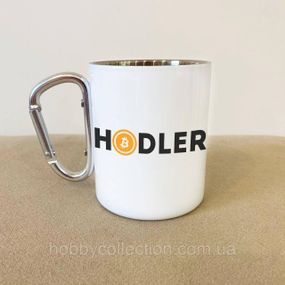 Кружка металева з карабіном "HODLER" 300 мл Біла