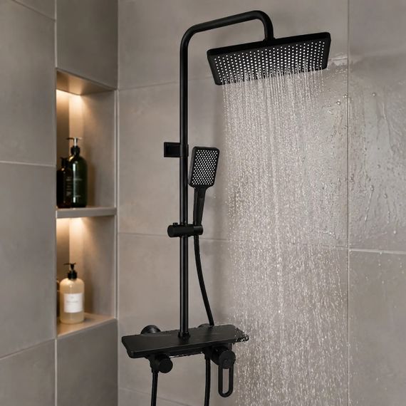 Смеситель для ванной комнаты Shower Set AND YLN16001H • Душевая система с верхним душем, ручной лейкой и стойкой | Зображення 3