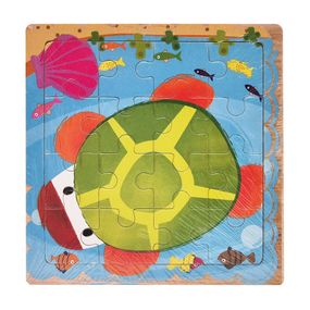Деревянный пазл-вкладыш Черепаха 73260-12, 16 деталей