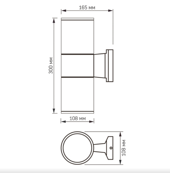 LED Світильник архітектурний VL-AR082G E27*2 220V IP54 Videx | Зображення 2