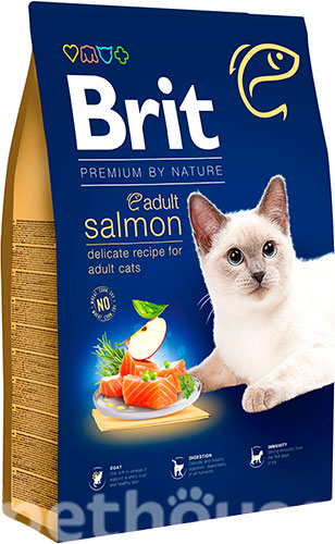 Сухой корм Brit Premium by Nature Cat Adult Salmon для взрослых котов лосось 300 г 1.5