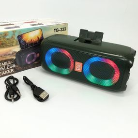 Портативная колонка TG333 2x5W с RGB подсветкой. RM-161 Цвет: зеленый