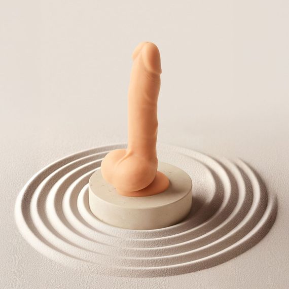 Фалоімітатор з вібрацією і ротацією Strap-On-Me Rotating & Vibrating Realistic Dildo - L - Vanilla, Бежевий | Зображення 5