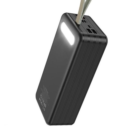 УМБ портативное зарядное Power Bank BOROFONE DBT09 60000mAh 4USB, Type-C, Lightning, черное | Зображення 5