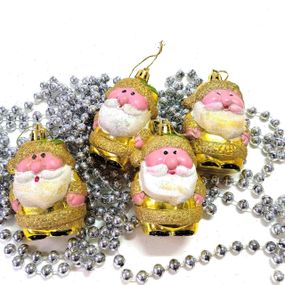 Набір новорічних іграшок 4 шт Санта | прикраси ялинкові  | новорічні іграшки