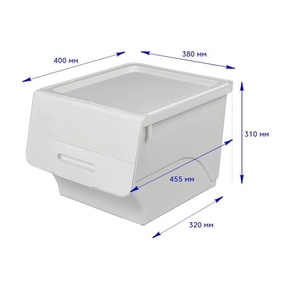 Контейнер для зберігання 45.5х38х31см Білий SW-00002420 | Зображення 2