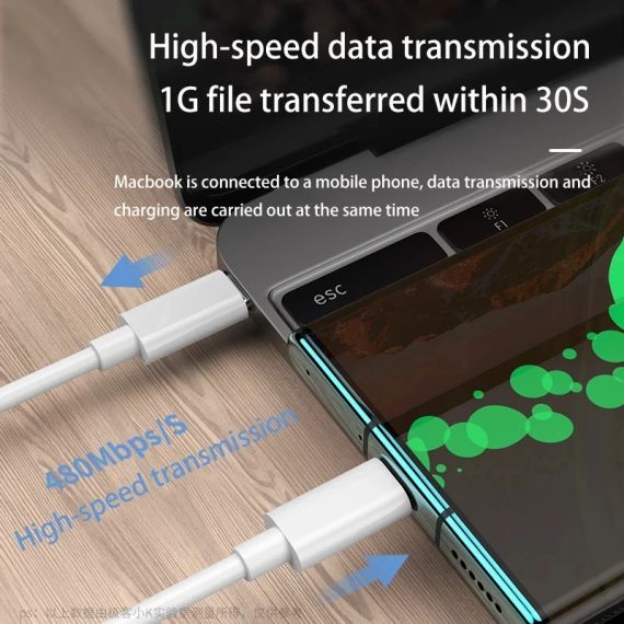 Кабель для зарядки и передачи данных ViewSonic flash charging Type-C For Type-C cable ( 7A ) 1 метр | Зображення 2